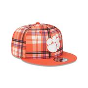 Clemson New Era 950 Plaid Statement Flat Bill Snapback Cap